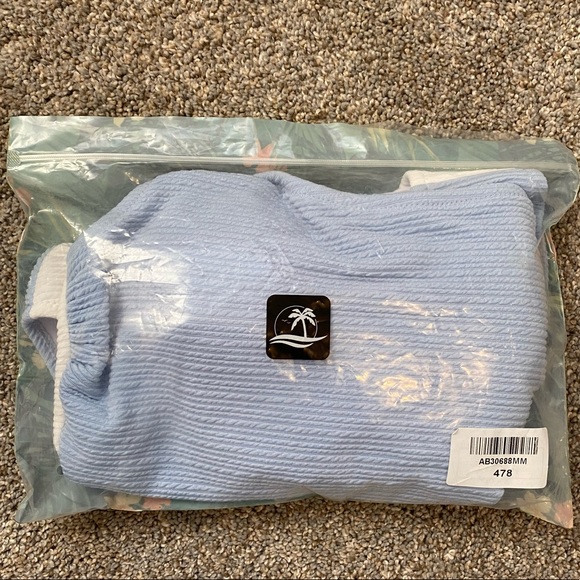 NWT Cupshe Blue and White One Shoulder Swimsuit - Picture 5 of 6